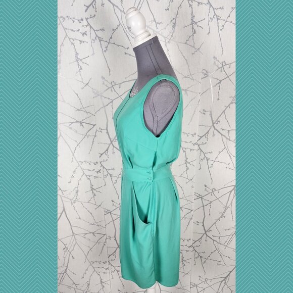 Wilfred Mint Green Deep V-Back Sheath Dress w/ Pockets - Picture 2 of 3